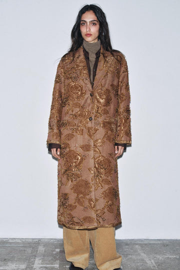 Floral Embroidered Coat