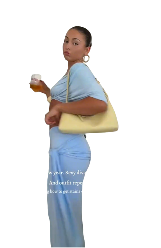 Light blue wrap short suit