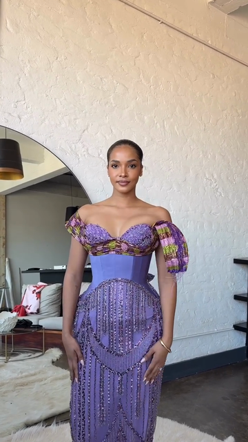 Light purple off-shoulder dress