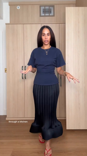 Textured Midi Skirt Outfit