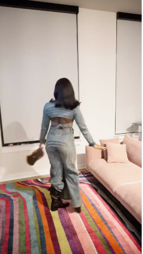 Light-washed denim suit