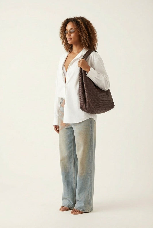 Vintage Boho Embroidered Wide-Leg Statement Jeans