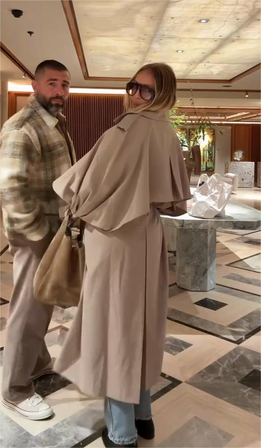 Beige trench coat