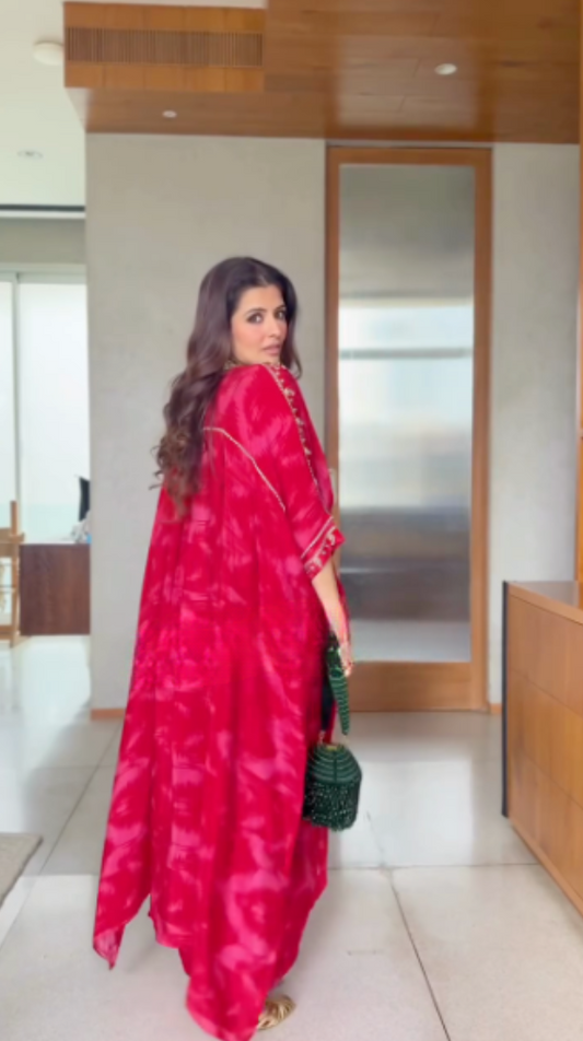 Deep red embroidered robe