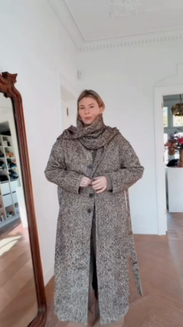 Brown tweed long coat