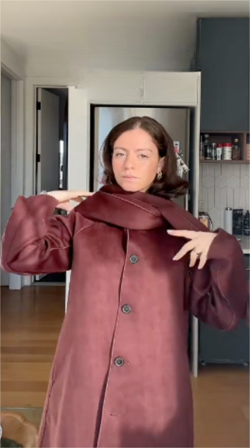 Burgundy textured button jacket