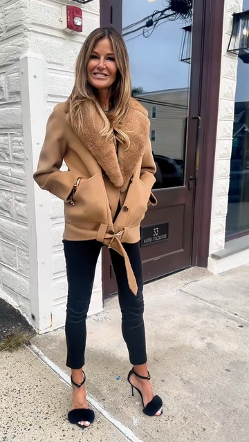 Camel Faux Fur Collar Coat