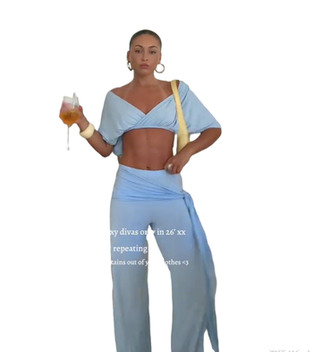 Light blue wrap short suit