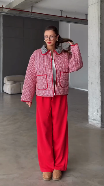Check cotton jacket