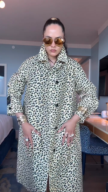 Jacquard Leopard Print Coat