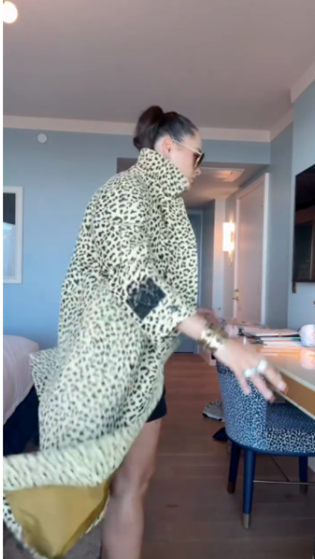 Jacquard Leopard Print Coat