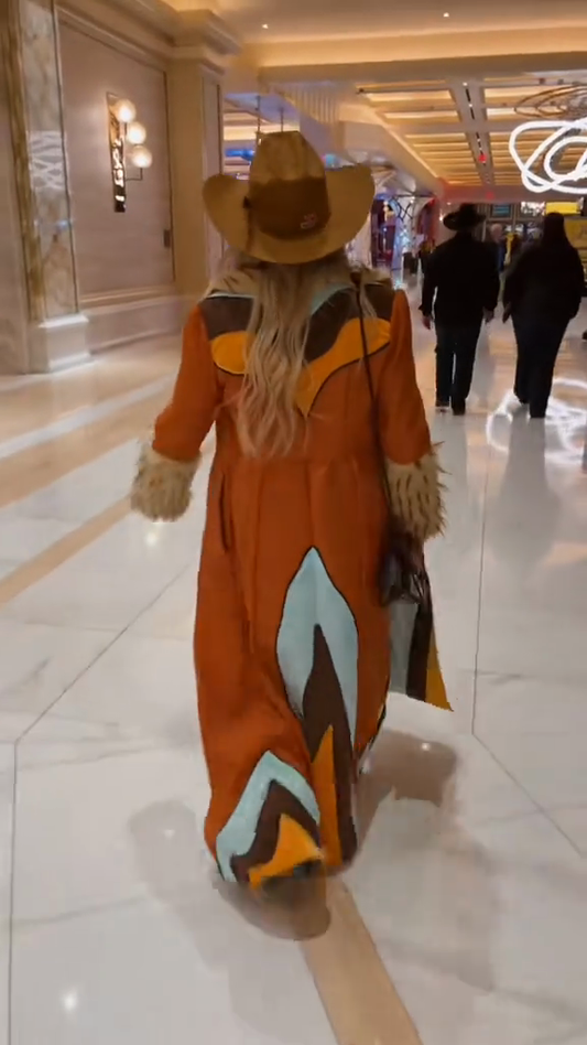 Retro Color-Block Long Coat