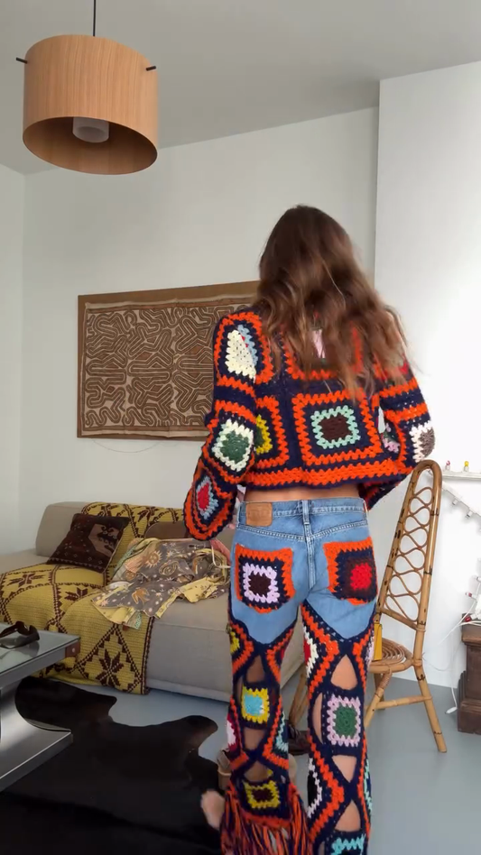 Crochet Patchwork Two Piece Set
