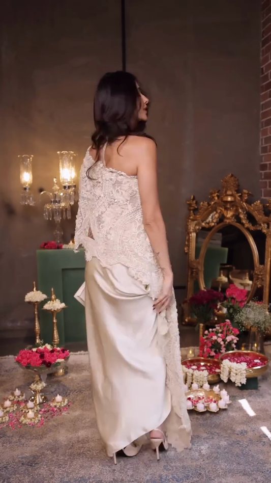 Embroidered One - Shoulder Outfit