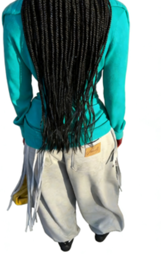Turquoise Oversized Collar Ruched Knit Sweater