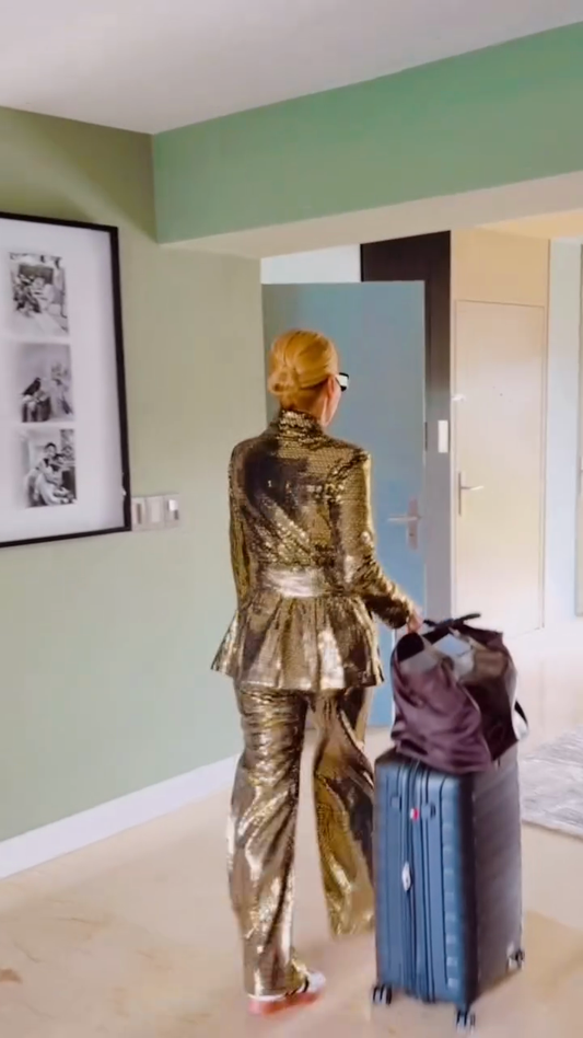 Metallic Gold Slim Fit Two-Piece Suit