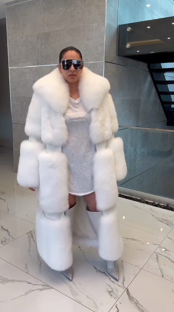 Oversized White Faux Fur Coat