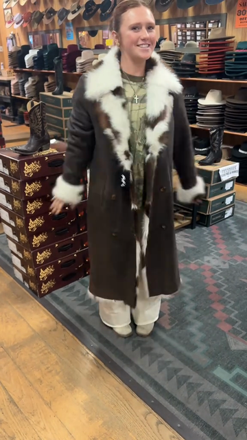 Fur Trim Shearling Coat