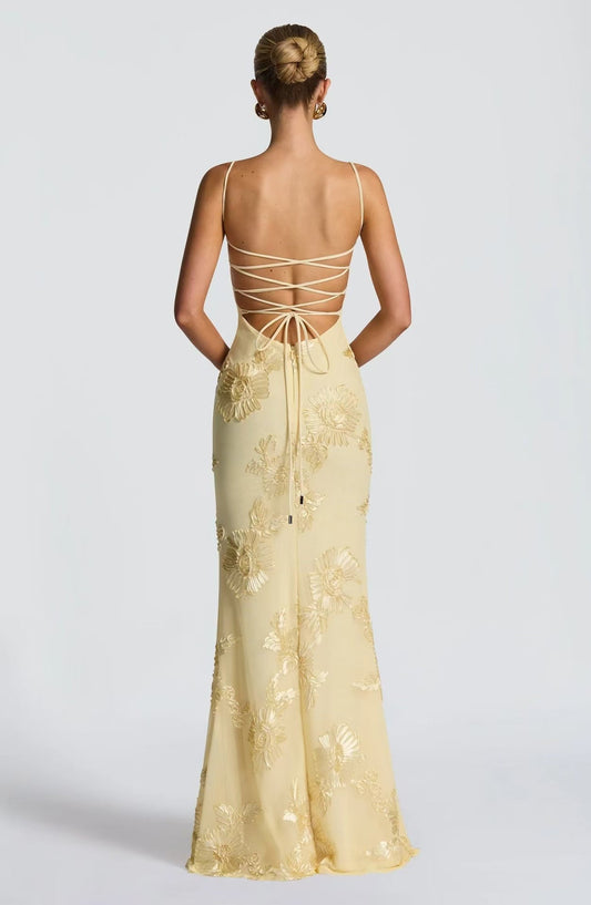 Floral Embroidered Gown