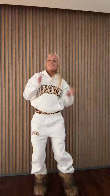White leopard print tracksuit