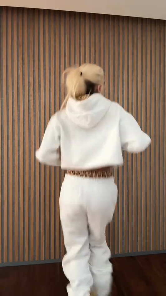 White leopard print tracksuit