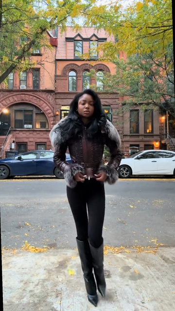 Faux fur trim quilted coat