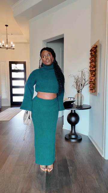 Knit Turtleneck Two-Piece Set