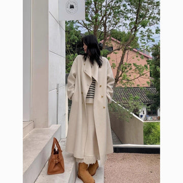 Double-breasted wool coat