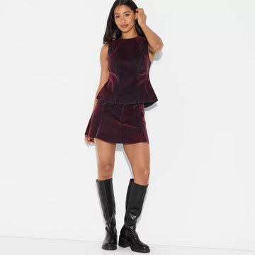 Sleeveless Top Mini Skirt Set