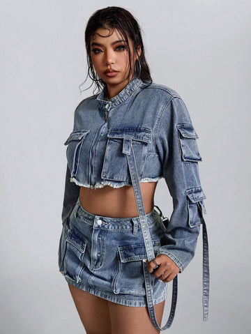Everyday Wear Simple Denim Set