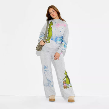Grinch Pattern Fleece Suit