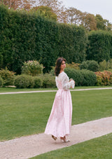 Pink floral Renaissance style dress