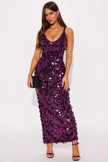 Glamorous sequined sleeveless midi dress