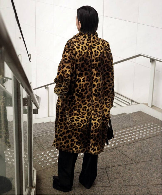 Oversized Leopard-Print Faux Fur Coat