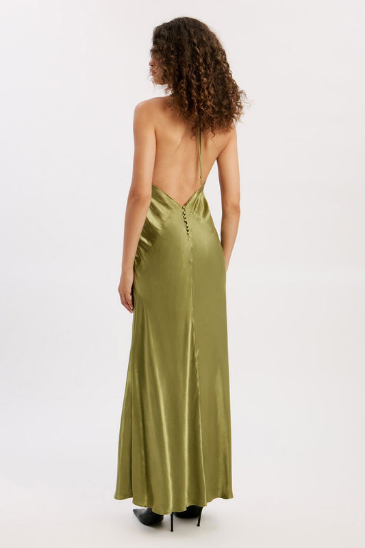 Sequined satin slip dress