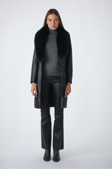 Leather and fur aristocratic coats