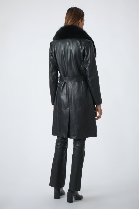Leather and fur aristocratic coats