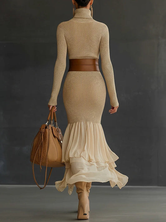 Elegant Ruffle Midi Dress