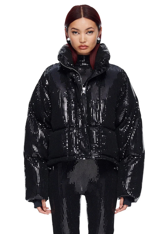 Black Disco Puffer Jacket