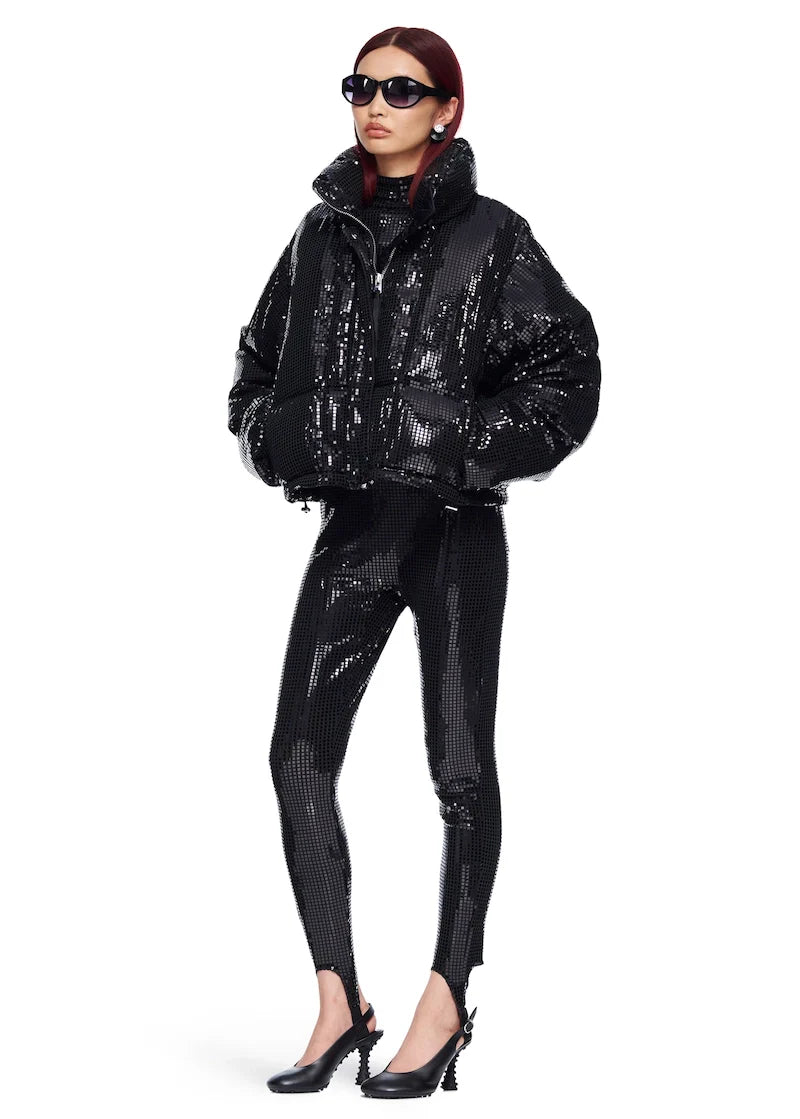 Black Disco Puffer Jacket