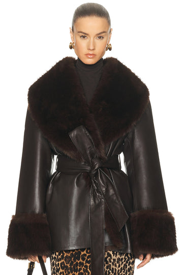 Chocolate brown leather jacket