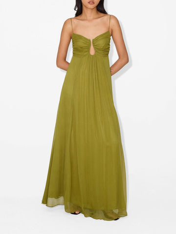 Elegant metallic cutout long dress