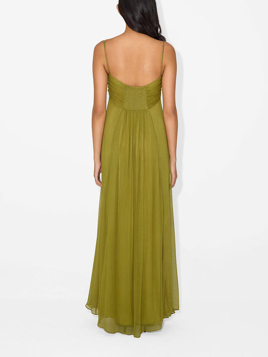 Elegant metallic cutout long dress