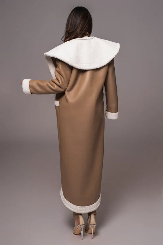 Premium Synthetic Leather Wrap Coat