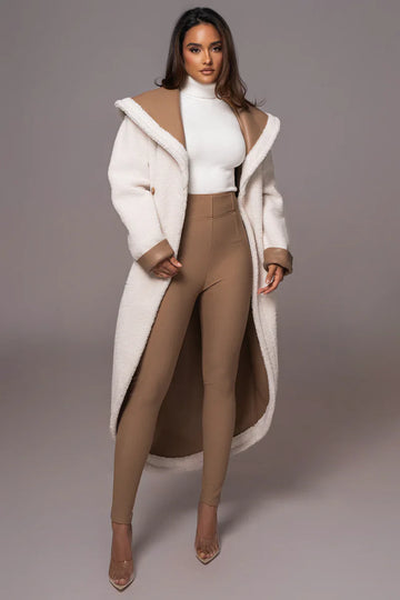 Premium Synthetic Leather Wrap Coat