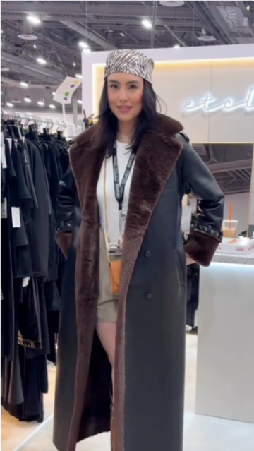 Faux Fur Paneled Maxi Coat Ensemble Set
