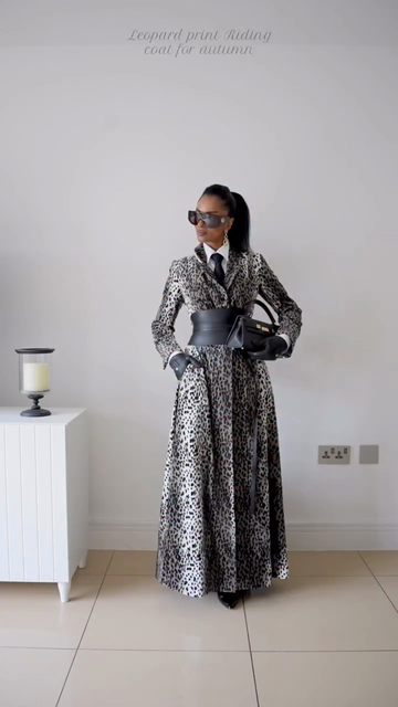 Monochrome Leopard-Print Tailored Maxi Coat