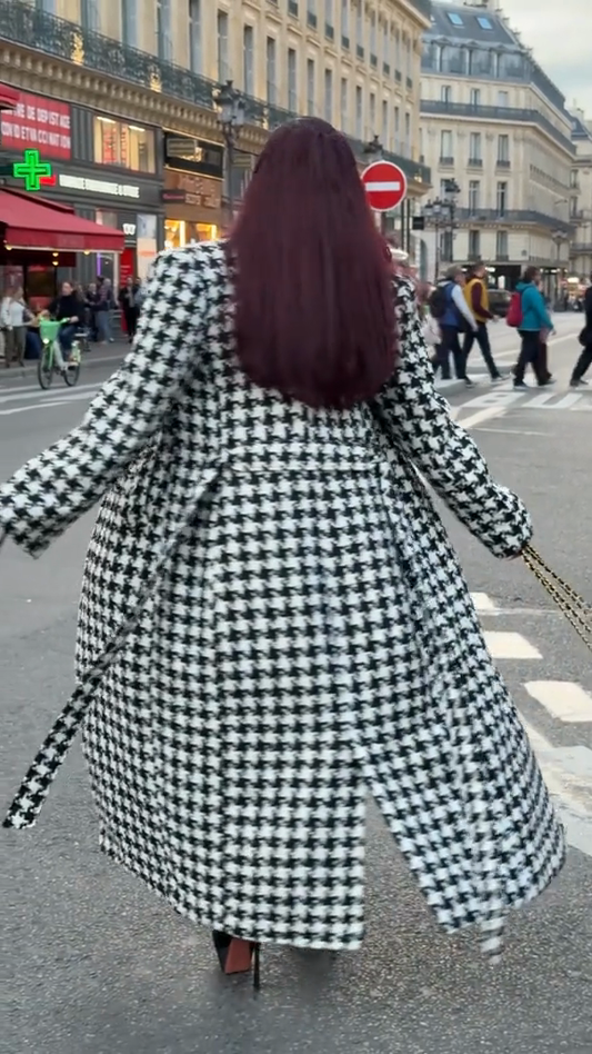 Houndstooth Form-Fitting Knit Two-Set