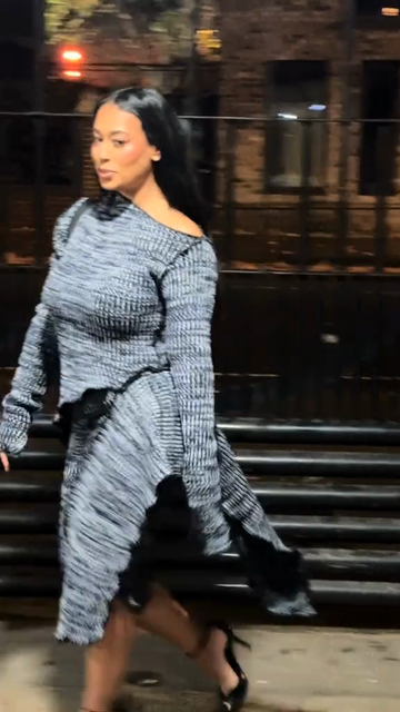 Textured Knit Asymmetrical Co-ord Outfit