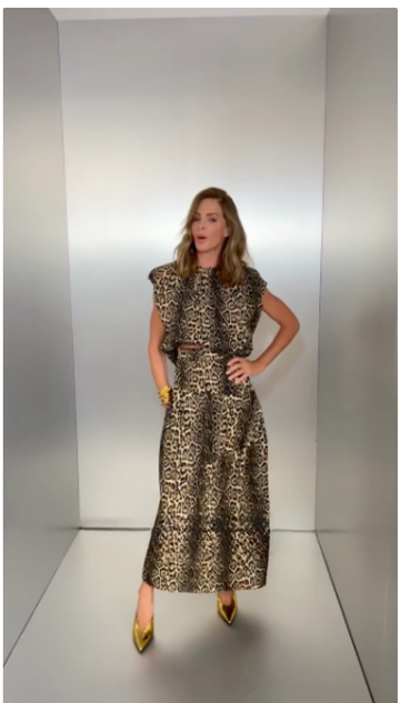 Leopard-Print  Skirt Set